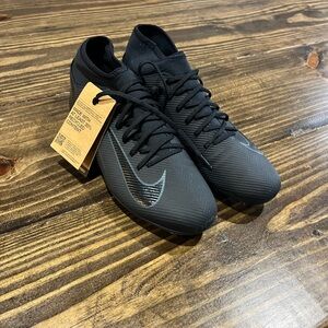 Nike Black Soccer Shoes with White Accents